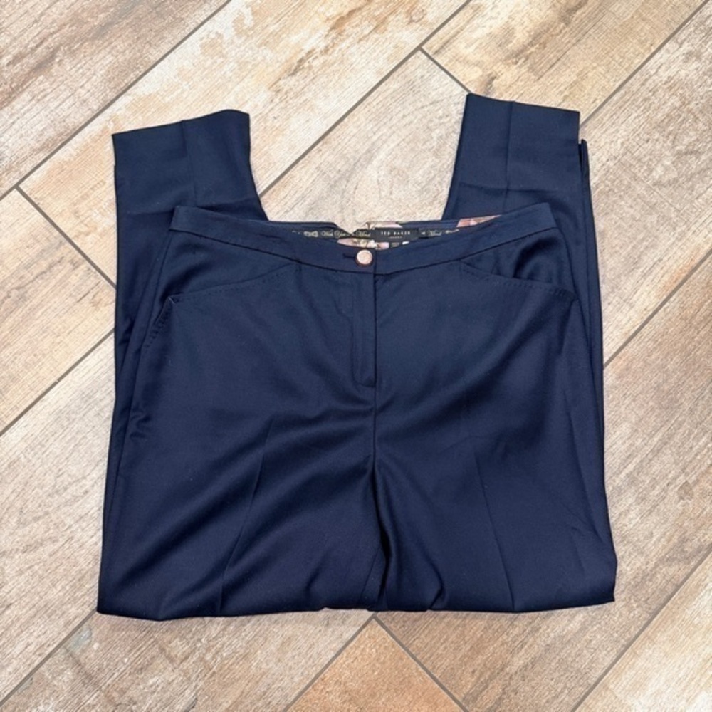 Ted Baker London | Navy Mid Rise Slim Fit Trousers